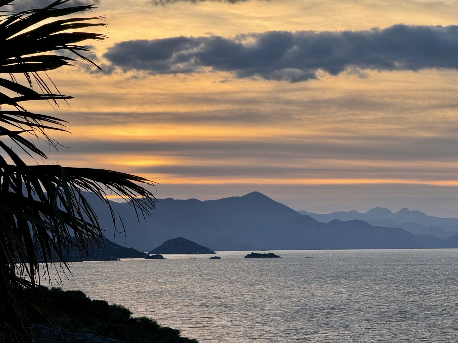 Sunset over Lake Shkodër in Albania