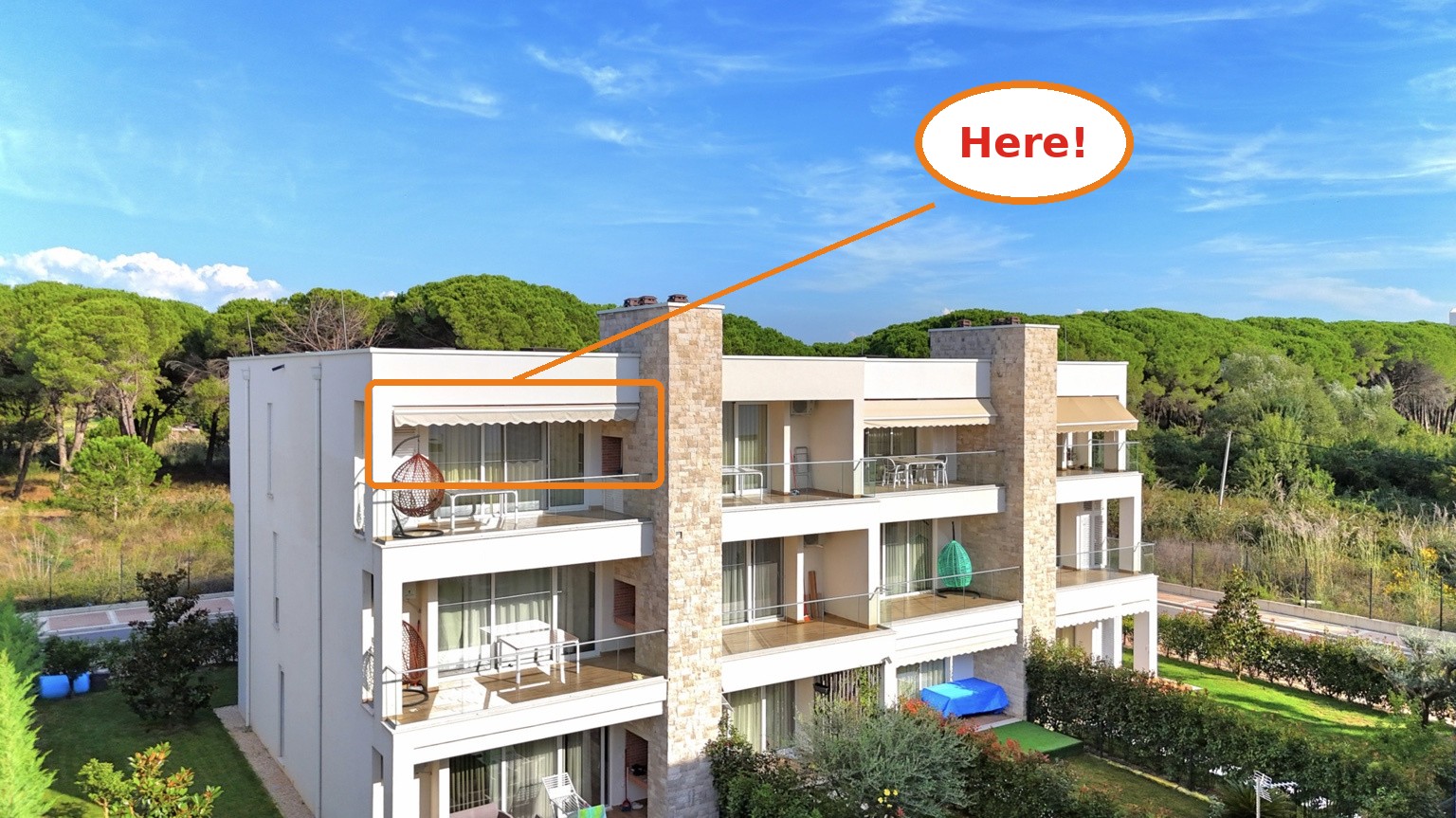 San Pietro Resort building, close view